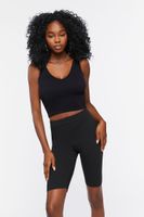 Women's Ribbed Knit Biker Shorts in Black, XS