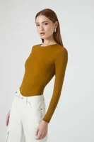 Women's Fitted Long-Sleeve Bodysuit Cigar