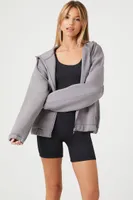 Women's Scuba Knit Zip-Up Hoodie in Dark Grey Medium