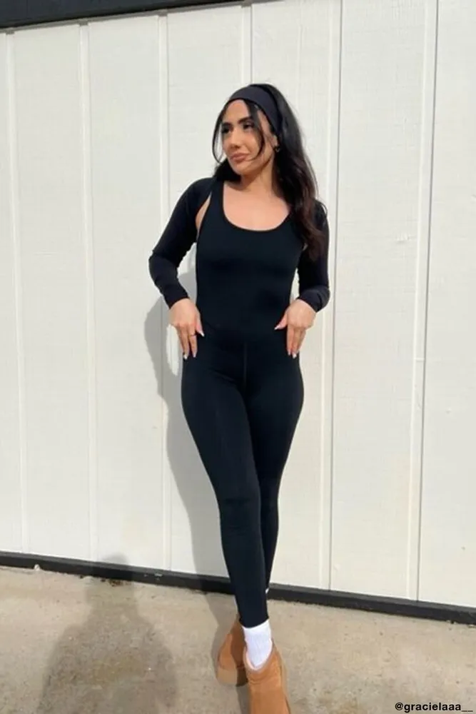 Women's Active Cutout Tank Jumpsuit in Black Small