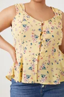 Women's Floral Print Top Yellow,