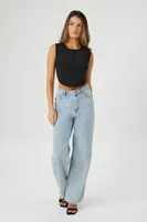 Women's Sweater-Knit Compact Rib Crop Top