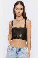 Women's Open-Back Chainmail Crop Top in Black