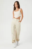 Women's Seamless Curve-Hem Cropped Tank Top in Birch Medium