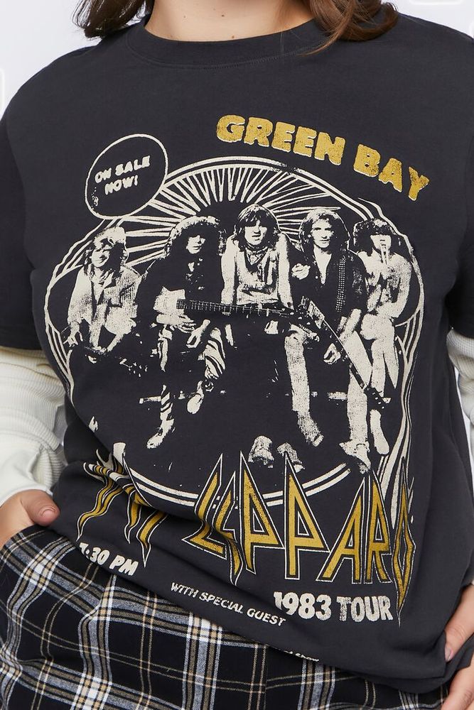 Forever 21 Women's Def Leppard Graphic Combo T-Shirt in Black, 0X |  Foxvalley Mall