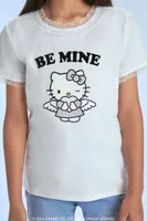 Girls Hello Kitty Lace-Trim Graphic T-Shirt (Kids) Vanilla,