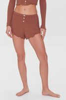 Women's Lettuce-Edge Lounge Shorts in Root Beer Small