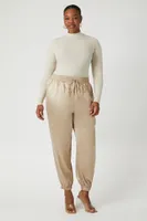 Women's Satin Joggers in Champagne, 3X