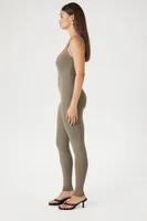 Women's Sweater-Knit Sleeveless Jumpsuit in Goat Large