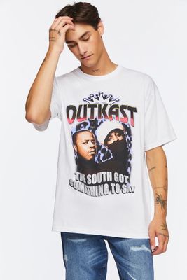 Men Outkast Graphic Tee in White, XL