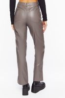 Women's Faux Leather Straight-Leg Pants Neutral