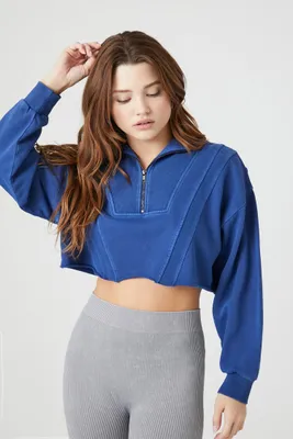 Women's Cropped Fleece Half-Zip Pullover