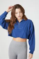 Women's Cropped Fleece Half-Zip Pullover