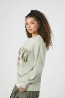 Women's Fleece Athletics Graphic Pullover Light Grey