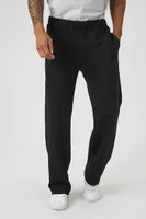 Men Elevated Soft Knit Straight-Leg Pants in Black, XXL