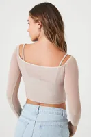 Women's Sheer Mesh Crop Top