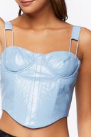 Women's Faux Leather Bustier Crop Top