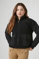 Women's Faux Shearling Bomber Jacket