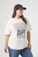 Women's KISS Graphic T-Shirt in White, 1X