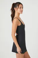 Women's Active Twist Cutout Mini Dress in Black, XS