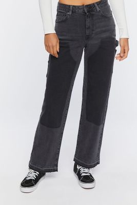Women's Washed-Panel High-Rise Jeans in Washed Black, 24