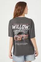 Women's Willow Racing Graphic T-Shirt in Washed Black Small