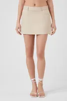 Women's A-Line Mini Skirt in Khaki/White, XL