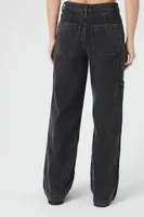 Women's High-Rise Straight-Leg Jeans in Washed Black, 26