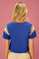 Women's Cropped Reebok Graphic T-Shirt in Blue Small