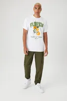 Men Drawstring Cargo Joggers in Olive, XL