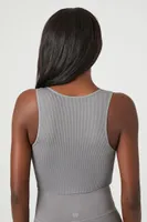 Women's Seamless Scoop Neck Sports Bra in Dark Grey Small