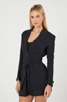 Women's Belted Cutout Blazer in Black Small