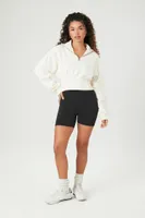 Women's French Terry Half-Zip Pullover in Vanilla Small