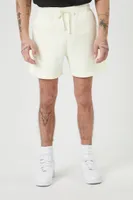 Men Cotton-Blend Drawstring Shorts in Cream Large
