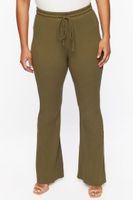 Women's Rib-Knit Flare Pants in Cypress , 0X