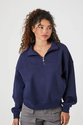 Women's Nike Royal Brooklyn Dodgers Cooperstown Collection Rewind Stripe  Performance Half-Zip Pullover