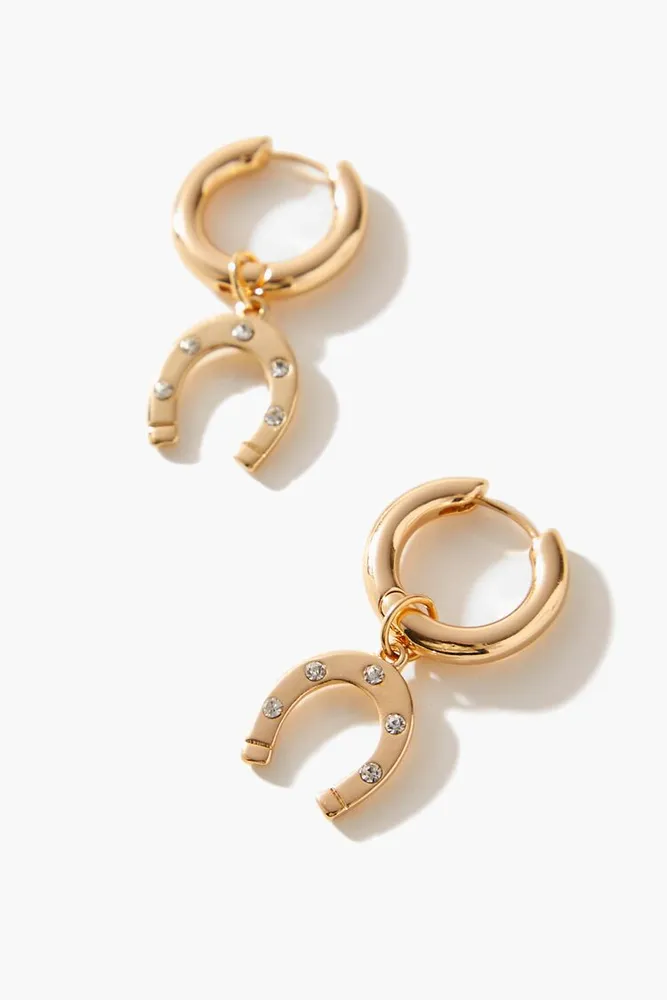 Women's Frasier Sterling Horseshoe Hoop Earrings in Gold