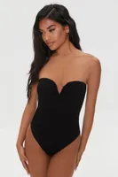 Women's Strapless Sweetheart Bodysuit in Black Small