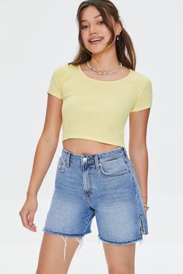 Women's Cropped Cotton T-Shirt in Mimosa Small