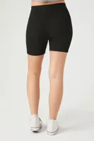 Women's Cotton-Blend Biker Shorts in Black Large