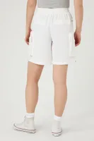 Women's Utility Cargo Bermuda Shorts in White Medium