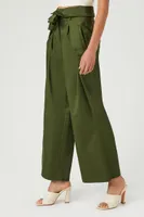 Women's Satin Foldover Tie-Waist Pants Cypress