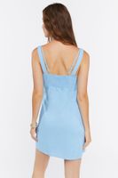 Women's Linen-Blend Tie-Front Mini Dress in Blue Water Medium