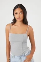 Women's Curved-Hem Bustier Cami in Harbor Grey Small