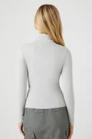 Women's Fitted Turtleneck Sweater Heather Grey,