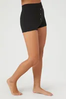 Women's Button-Front Pajama Shorts in Black Medium