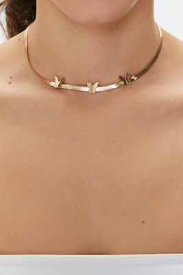 Women's Butterfly Snake Chain Necklace in Gold