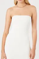 Women's Seamless Bodycon Tube Mini Dress in White, M/L