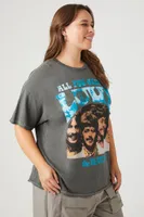 Women's The Beatles Graphic T-Shirt in Grey, 0X