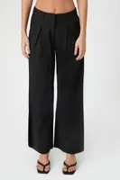 Women's High-Rise Wide-Leg Trousers in Black Medium